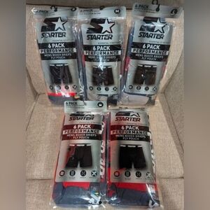 Men's 6 Pack Performance Boxer Briefs by Starter. Choose size S, M, or L.